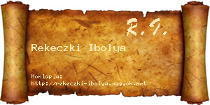 Rekeczki Ibolya névjegykártya